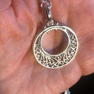 Filigree Disc Pendant Choker Lace Necklace